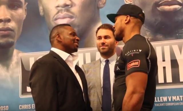 Joshua vs Whyte - Anthony Joshua & Dillian Whyte engage in heated staredown at final press conference