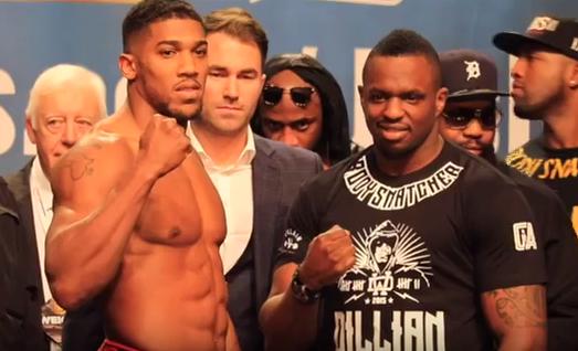 Joshua vs Whyte Weigh-In - Anthony Joshua & Dillian Whyte