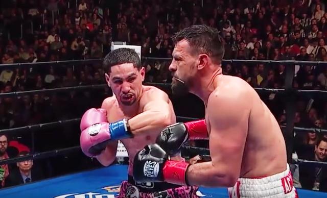 Danny Garcia lands a left hook on Robert Guerrero