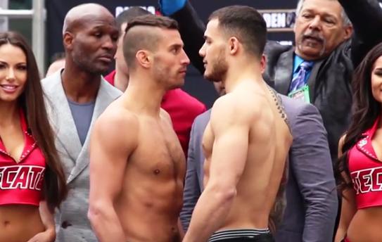 David Lemieux & Glen Tapia face off at the Canelo vs Khan weigh-in